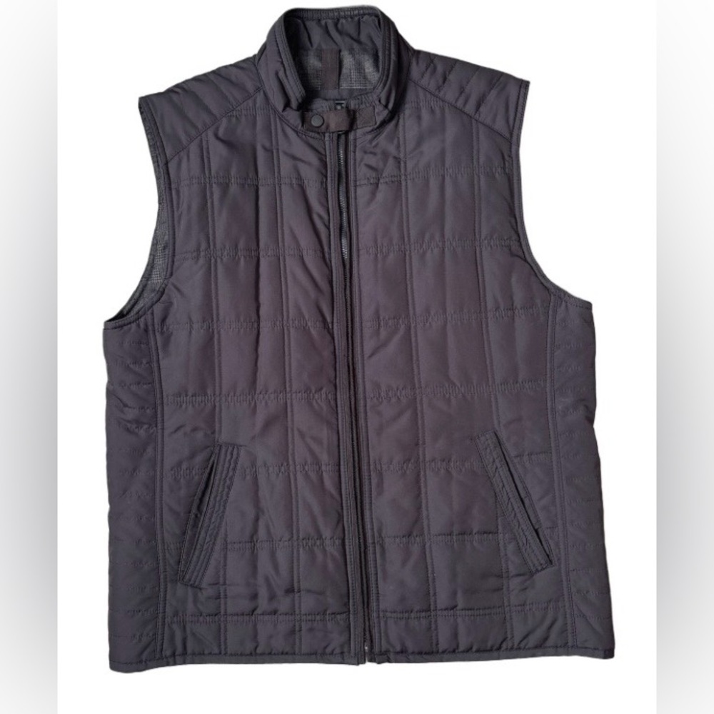 Jos. A. Bank Classic Zip Front Brown Quilted Vest Size M Preppy Heritage